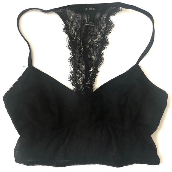 Forever 21 Other - Forever 21 Lace Mesh Lingerie Bralette Black S